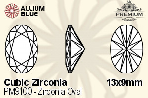 PREMIUM CRYSTAL Zirconia Oval 13x9mm Zirconia Tanzanite