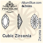 PREMIUM Zirconia Navette (PM9200) 10x5mm - Cubic Zirconia