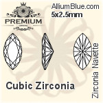 PREMIUM Zirconia Navette (PM9200) 7x3.5mm - Cubic Zirconia