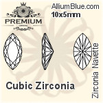 PREMIUM Zirconia Navette (PM9200) 14x7mm - Cubic Zirconia