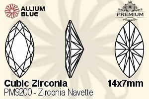 PREMIUM CRYSTAL Zirconia Navette 14x7mm Zirconia Olive Yellow