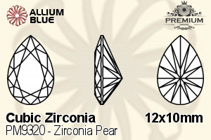 PREMIUM CRYSTAL Zirconia Pear 12x10mm Zirconia Canary Yellow