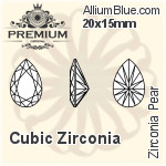 PREMIUM Zirconia Pear (PM9320) 25x18mm - Cubic Zirconia