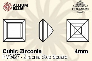 PREMIUM Zirconia Step Square (PM9427) 4mm - Cubic Zirconia