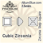 PREMIUM Zirconia Step Square (PM9427) 7mm - Cubic Zirconia