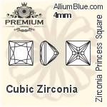 PREMIUM Zirconia Princess Square (PM9447) 9mm - Cubic Zirconia