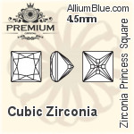 PREMIUM Zirconia Princess Square (PM9447) 6mm - Cubic Zirconia