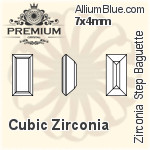 PREMIUM Zirconia Step Baguette (PM9527) 7x3.5mm - Cubic Zirconia