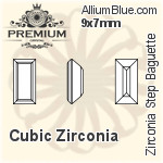 PREMIUM Zirconia Step Baguette (PM9527) 8x2mm - Cubic Zirconia