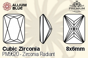 PREMIUM CRYSTAL Zirconia Radiant 8x6mm Zirconia White