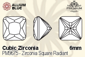 PREMIUM CRYSTAL Zirconia Square Radiant 6mm Zirconia Champagne