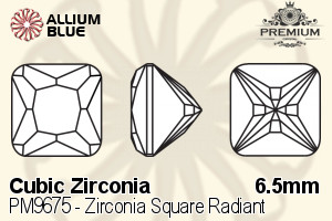 PREMIUM CRYSTAL Zirconia Square Radiant 6.5mm Zirconia Golden Yellow