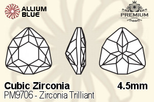 PREMIUM CRYSTAL Zirconia Trilliant 4.5mm Zirconia White