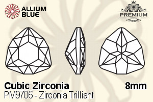 PREMIUM CRYSTAL Zirconia Trilliant 8mm Zirconia Black