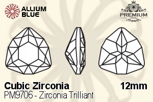 PREMIUM CRYSTAL Zirconia Trilliant 12mm Zirconia White
