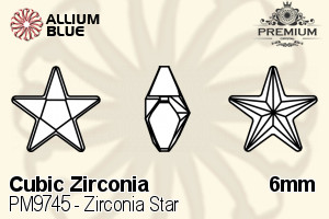 PREMIUM CRYSTAL Zirconia Star 6mm Zirconia Black