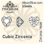 PREMIUM Zirconia Heart (PM9800) 4.5mm - Cubic Zirconia