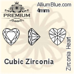 PREMIUM Zirconia Heart (PM9800) 5mm - Cubic Zirconia