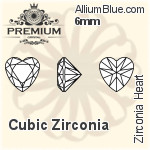 PREMIUM Zirconia Heart (PM9800) 3.5mm - Cubic Zirconia