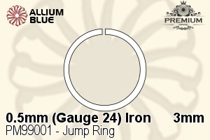 Jump Ring (PM99001) ⌀3mm - 0.5mm (Gauge 24) アイアン