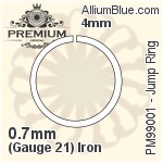 Jump Ring (PM99001) ⌀4mm - 0.7mm (Gauge 21) Iron