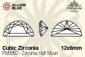 PREMIUM Zirconia Half Moon (PM9950) 12x6mm - Cubic Zirconia