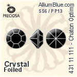 Preciosa MC Chaton OPTIMA (431 11 111) SS8.5 / PP18 - Clear Crystal With Golden Foiling