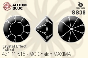 寶仕奧莎 機切尖底石 MAXIMA 美飾瑪 (431 11 615) SS38 - 白色（鍍膜） DURA™耐用金屬箔底