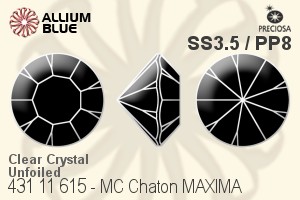 Preciosa MC Chaton MAXIMA (431 11 615) SS3.5 / PP8 - Clear Crystal Unfoiled