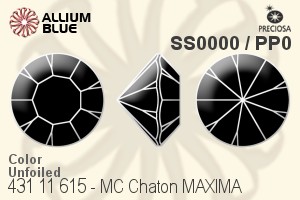 Preciosa プレシオサ MC マシーンカットチャトン MAXIMA マキシマ (431 11 615) SS0000 / PP0 - カラー 裏面にホイル無し