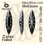 Preciosa MC Slim Navette Fancy Stone (435 14 301) 35x9.5mm - Color (Coated) Unfoiled