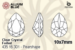 Preciosa MC Pearshape 301 Fancy Stone (435 16 301) 10x7mm - Clear Crystal With Dura™ Foiling