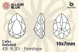 寶仕奧莎 機切Pearshape 301 花式石 (435 16 301) 10x7mm - 顏色 無水銀底