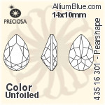 Preciosa MC Pearshape 301 Fancy Stone (435 16 301) 14x10mm - Color With Dura™ Foiling