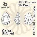 寶仕奧莎 機切Pearshape 301 花式石 (435 16 301) 14x10mm - 顏色 DURA™耐用金屬箔底