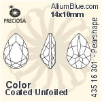 寶仕奧莎 機切Pearshape 301 花式石 (435 16 301) 18x13mm - 透明白色 DURA™耐用金屬箔底