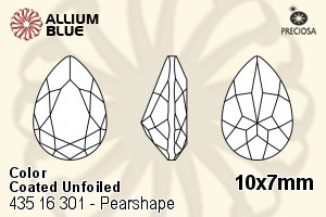 寶仕奧莎 機切Pearshape 301 花式石 (435 16 301) 10x7mm - 顏色（塗層） 無水銀底