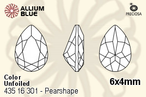 Preciosa MC Pearshape 301 Fancy Stone (435 16 301) 6x4mm - Color Unfoiled