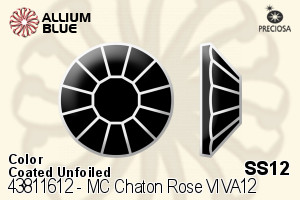 Preciosa MC Chaton Rose VIVA12 Flat-Back Stone (438 11 612) SS12 - Color (Coated) Unfoiled