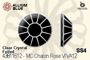 Preciosa MC Chaton Rose VIVA12 Flat-Back Stone (438 11 612) SS4 - Clear Crystal With Dura™ Foiling