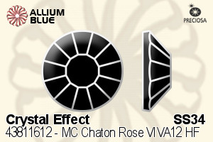 Preciosa MC Chaton Rose VIVA12 Flat-Back Hot-Fix Stone (438 11 612) SS34 - Crystal Effect