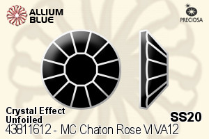 Preciosa MC Chaton Rose VIVA12 Flat-Back Stone (438 11 612) SS20 - Crystal Effect Unfoiled