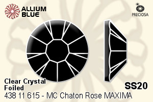 Preciosa MC Chaton Rose MAXIMA Flat-Back Stone (438 11 615) SS20 - Clear Crystal With Dura™ Foiling