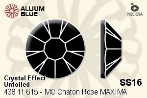 Preciosa MC Chaton Rose MAXIMA Flat-Back Stone (438 11 615) SS16 - Crystal Effect Unfoiled