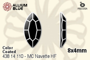 Preciosa MC Navette Flat-Back Hot-Fix Stone (438 14 110) 8x4mm - Color (Coated)