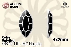 Preciosa MC Navette Flat-Back Stone (438 14 110) 4x2mm - Color Unfoiled