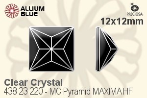Preciosa MC Pyramid MAXIMA Flat-Back Hot-Fix Stone (438 23 220) 12x12mm - Clear Crystal