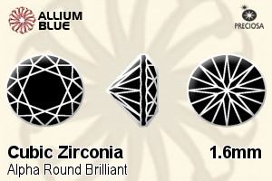 Preciosa Alpha Round Brilliant (RBC) 1.6mm - Cubic Zirconia