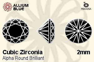 Preciosa Alpha Round Brilliant (RBC) 2mm - Cubic Zirconia