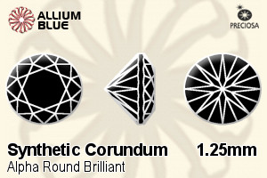 プレシオサ Alpha ラウンド Brilliant (RDC) 1.25mm - Synthetic Corundum